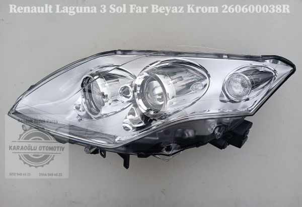 Renault Laguna 3 Sol Far Beyaz Krom 260600038R - Görsel 2