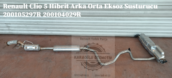 Clio V Hibrit Arka Orta Eksoz Susturucu 200105297R 200104029R