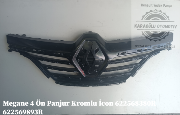 622568380R 622569893R Megane IV Ön Panjur Kromlu İcon - Görsel 2