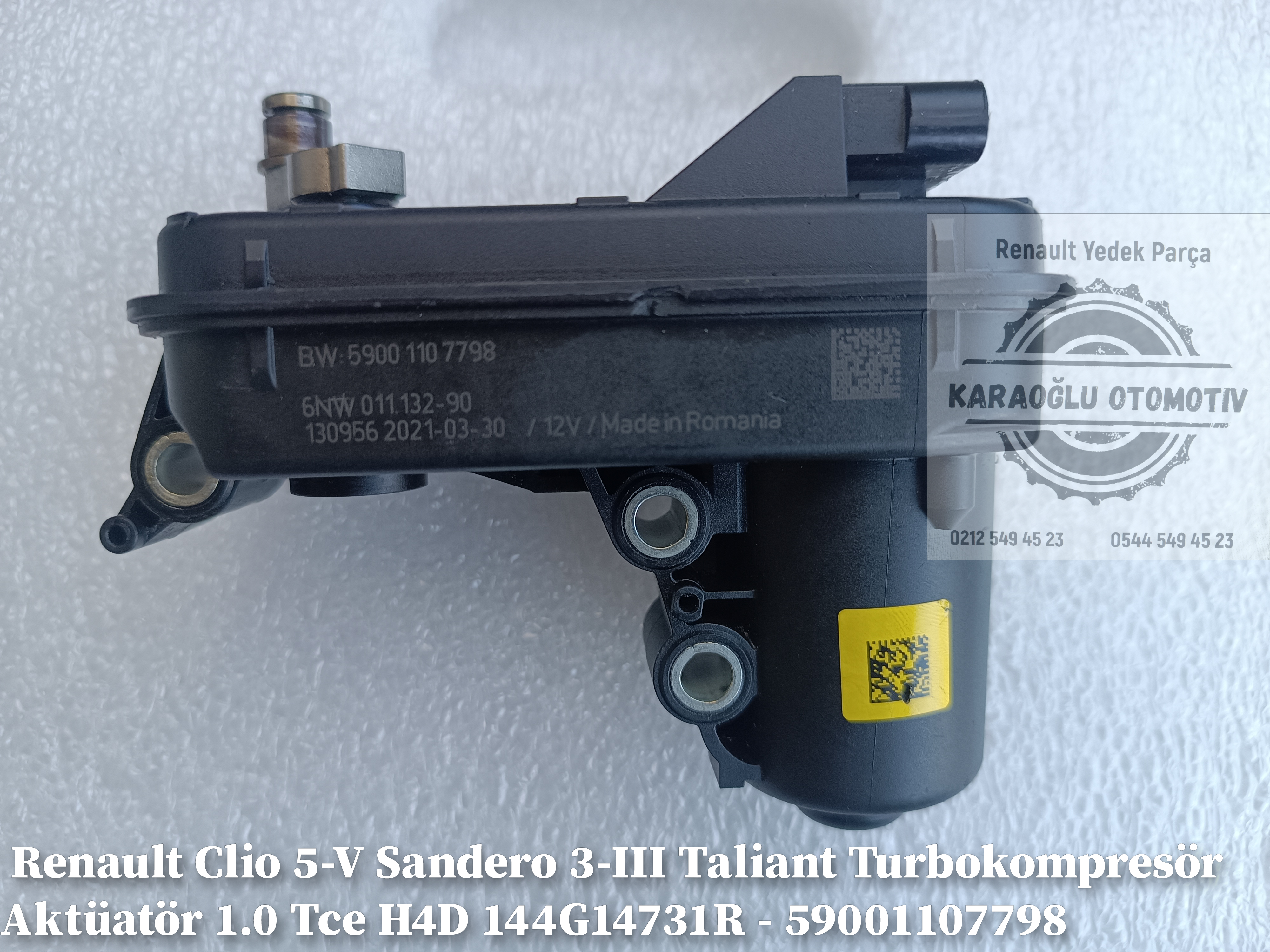 59001107798 144G14731R Clio V Sandero III Taliant Turbokompresör Aktüatör 1.0 Tce H4D Motor - Görsel 2