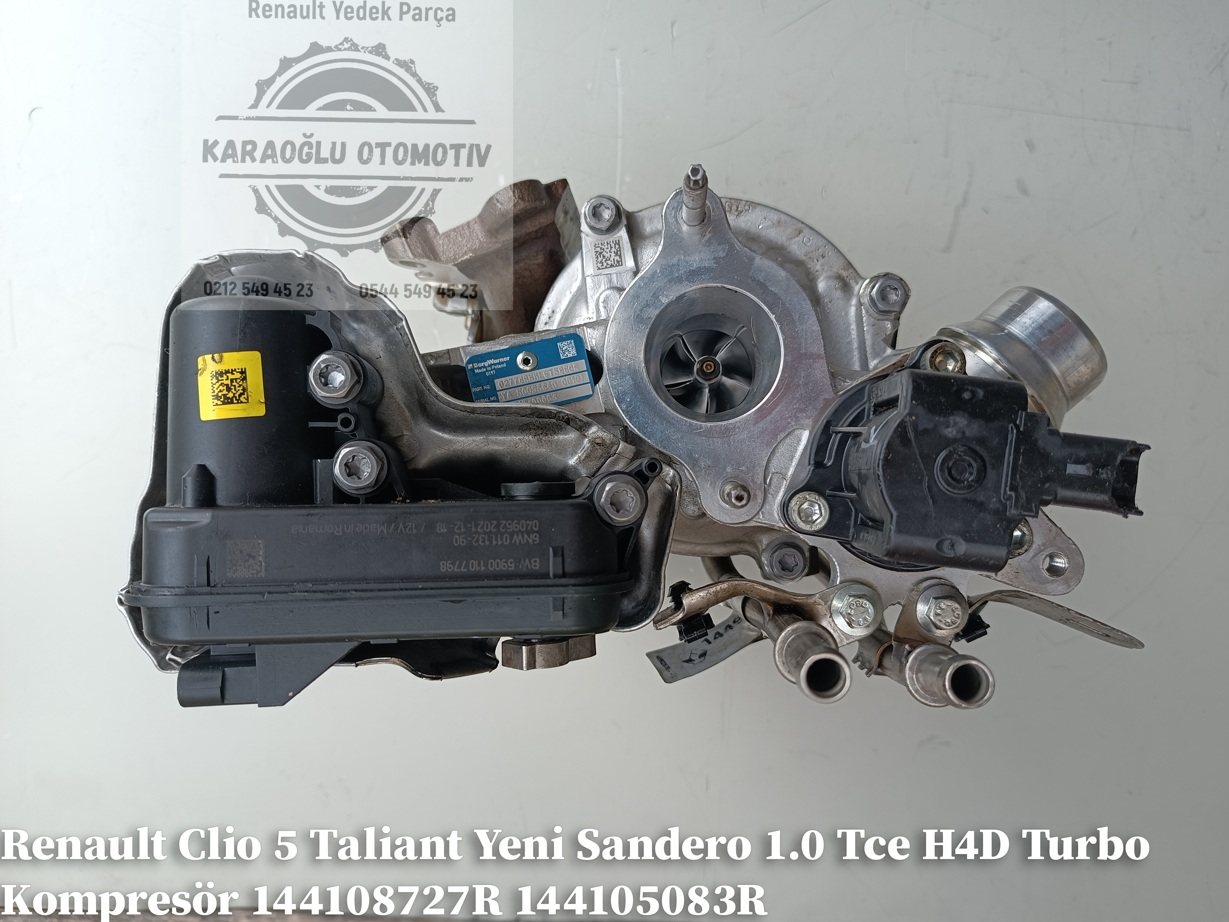 144108727R 144105083R Renault Clio V Taliant Yeni Sandero 1.0 Tce H4D Turbo Kompresör
