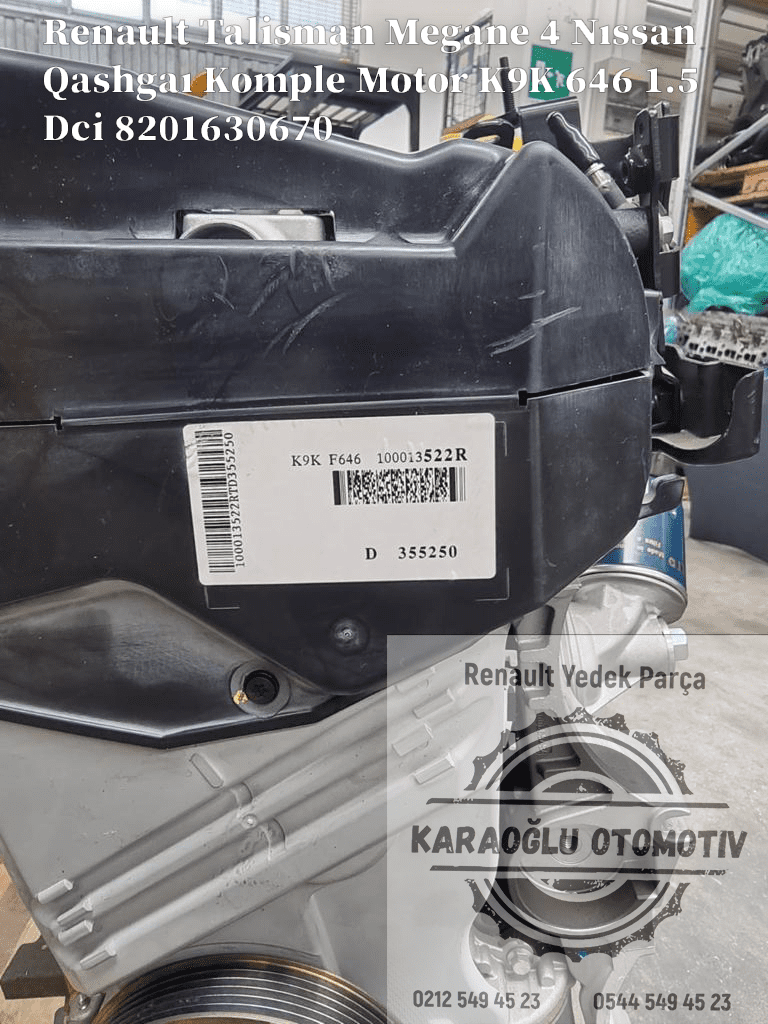 Megane IV Talisman Nıssan Qashgaı Komple Motor K9K 646 1.5 Dci 8201708460 - Görsel 4