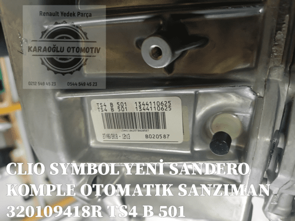 320109418R YENİ SANDERO CLIO SYMBOL JOY KOMPLE OTOMATIK SANZIMAN TS4 B 501 - Görsel 5