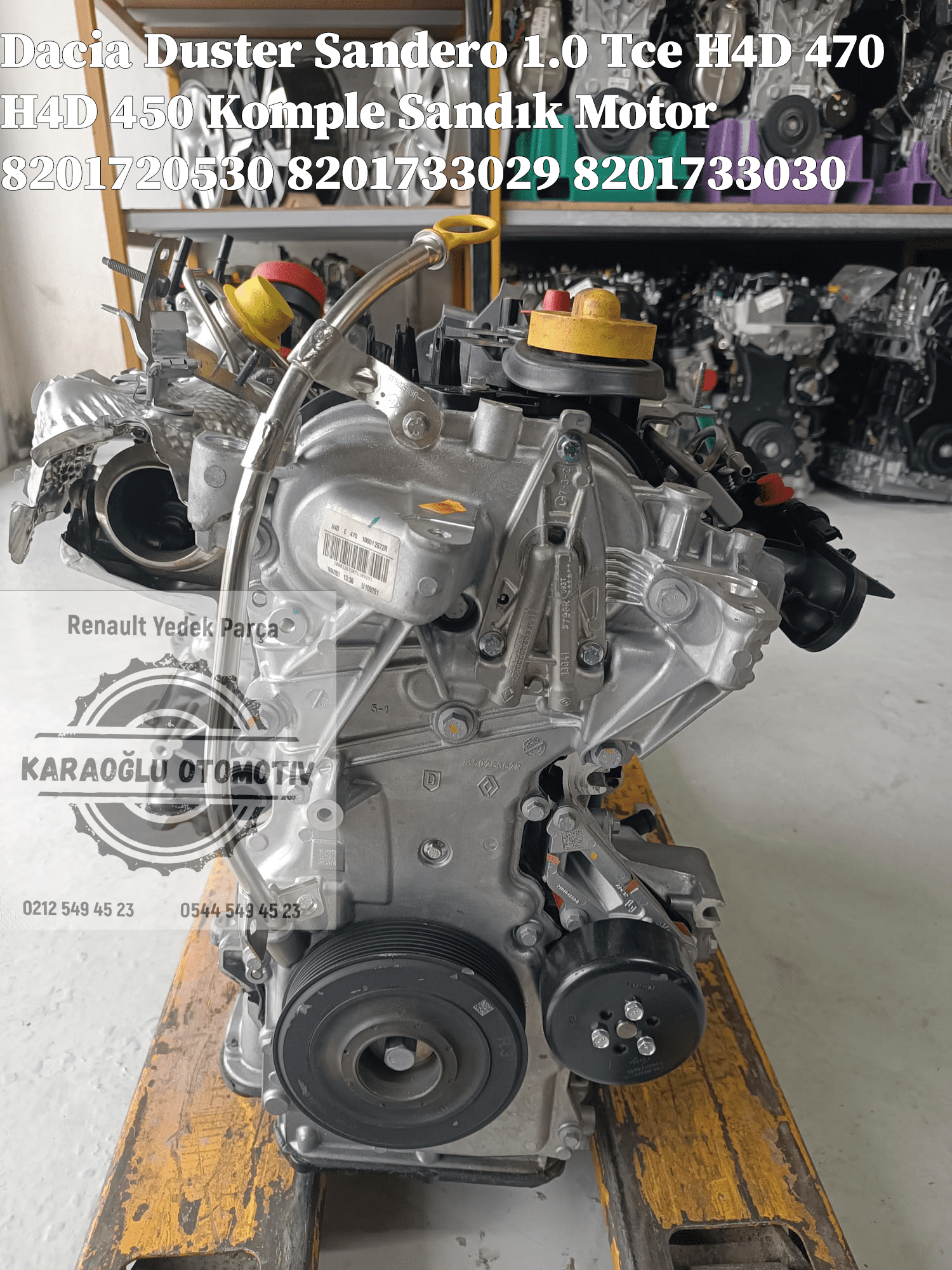 Dacia Duster Sandero 1.0 Tce H4D 470 H4D 450 Komple Sandık Motor 8201733029 - Görsel 3