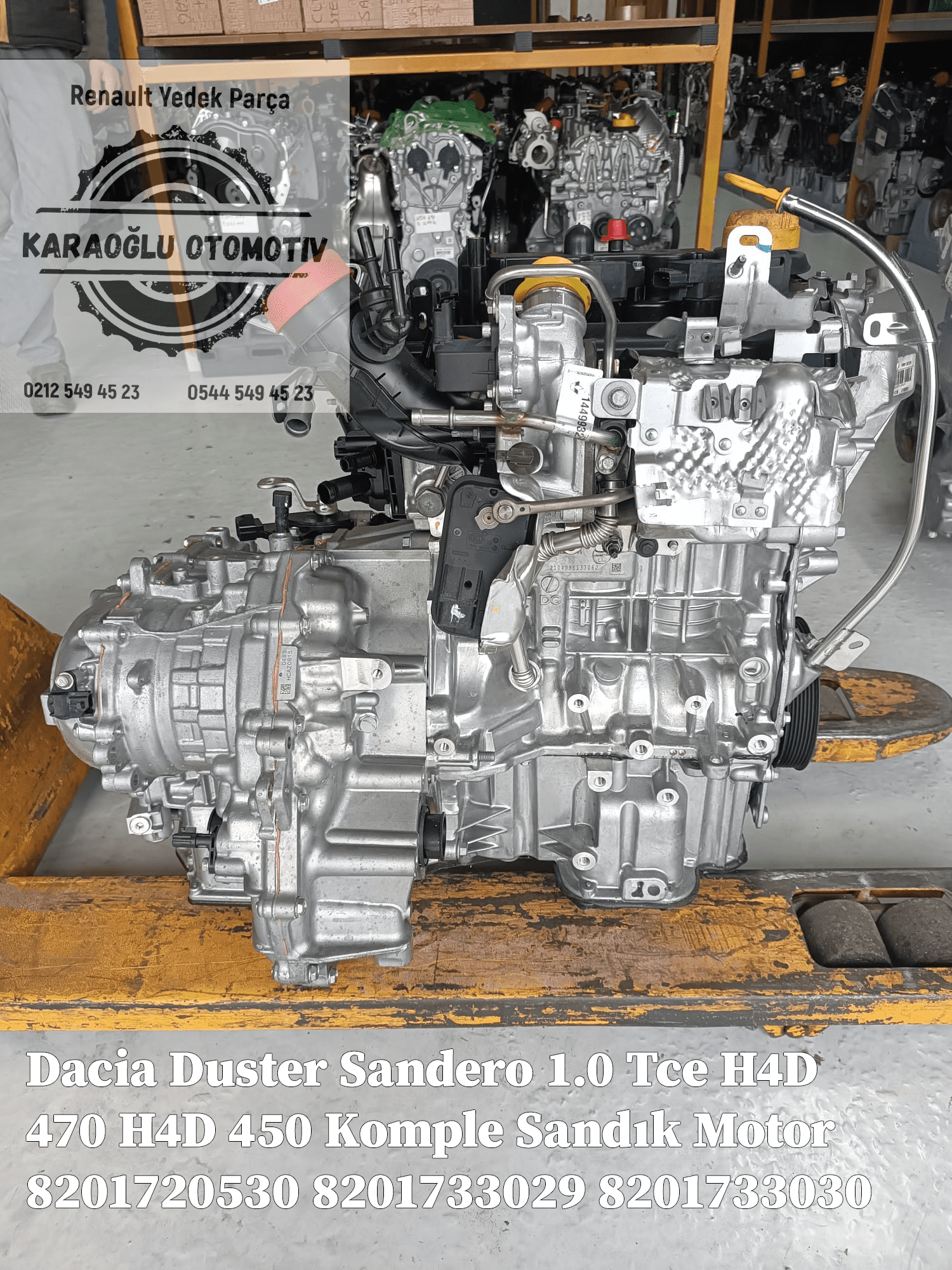 Dacia Duster Sandero 1.0 Tce H4D 470 H4D 450 Komple Sandık Motor 8201733029