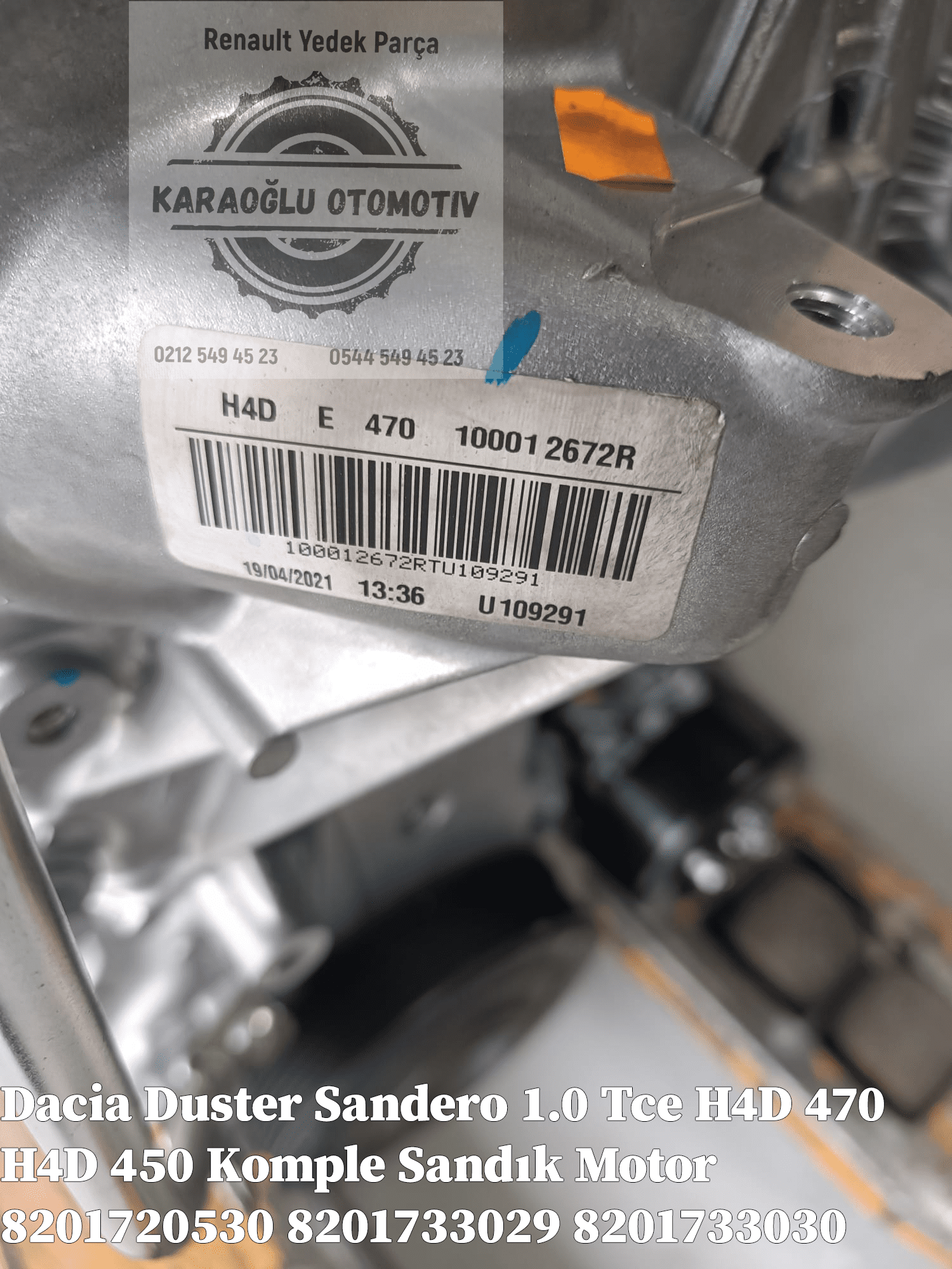 Dacia Duster Sandero 1.0 Tce H4D 470 H4D 450 Komple Sandık Motor 8201733029 - Görsel 5