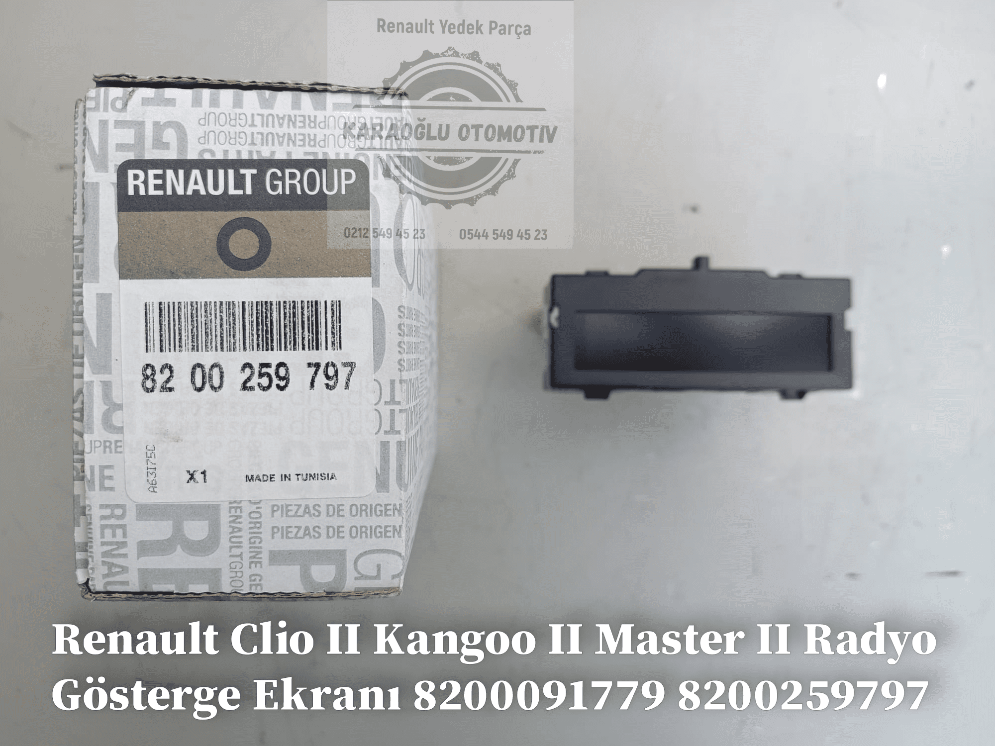 8200091779 8200259797 Renault Clio II Kangoo II Master II Radyo Gösterge Ekranı - Görsel 3