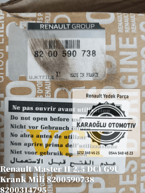 8200590738 8200314795 Renault Master II 2.5 DCİ G9U Krank Mili - Görsel 2