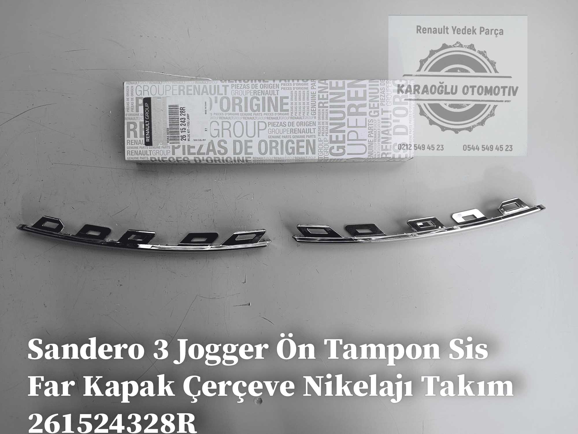 Dacia Jogger Sandero III Ön Tampon Sis Far Kapak Çerçeve Nikelajı Takım 261524328R