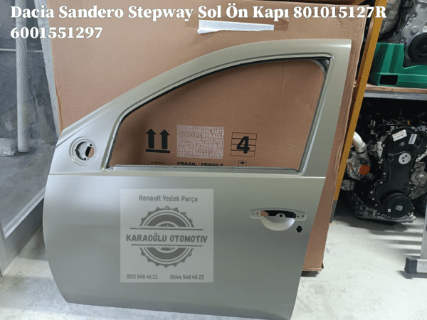 Dacia Sandero Stepway Sol Ön Kapı 801015127R 6001551297 - Görsel 2
