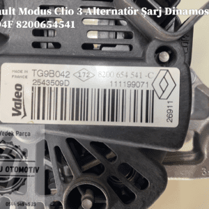 8200654541 Renault Modus Clio 3 Alternatör Şarj Dinamosu 1.2 D4F