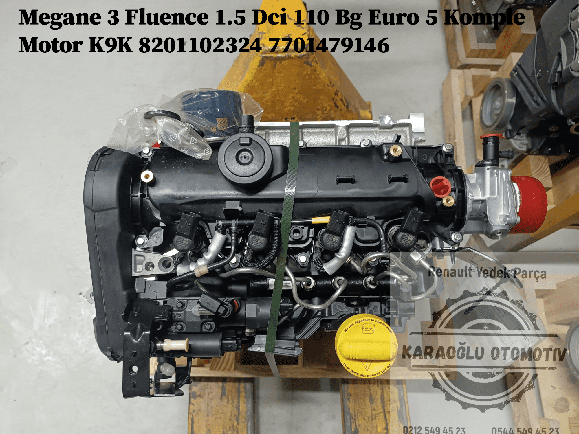 8201102324 7701479146 Megane III Fluence 1.5 Dci 110 Bg Euro 5 Komple Motor K9K 846