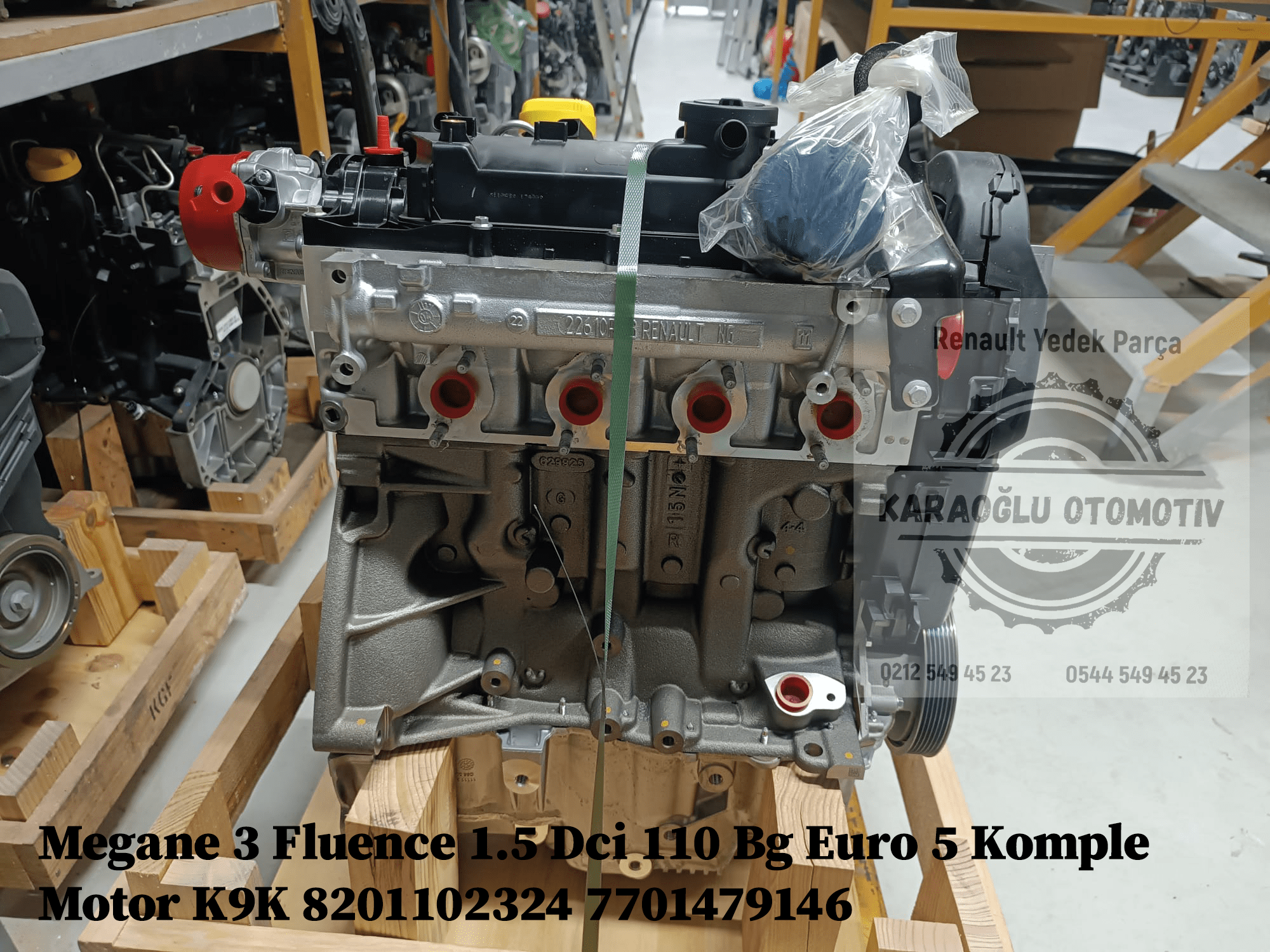 8201102324 7701479146 Megane III Fluence 1.5 Dci 110 Bg Euro 5 Komple Motor K9K 846 - Görsel 4