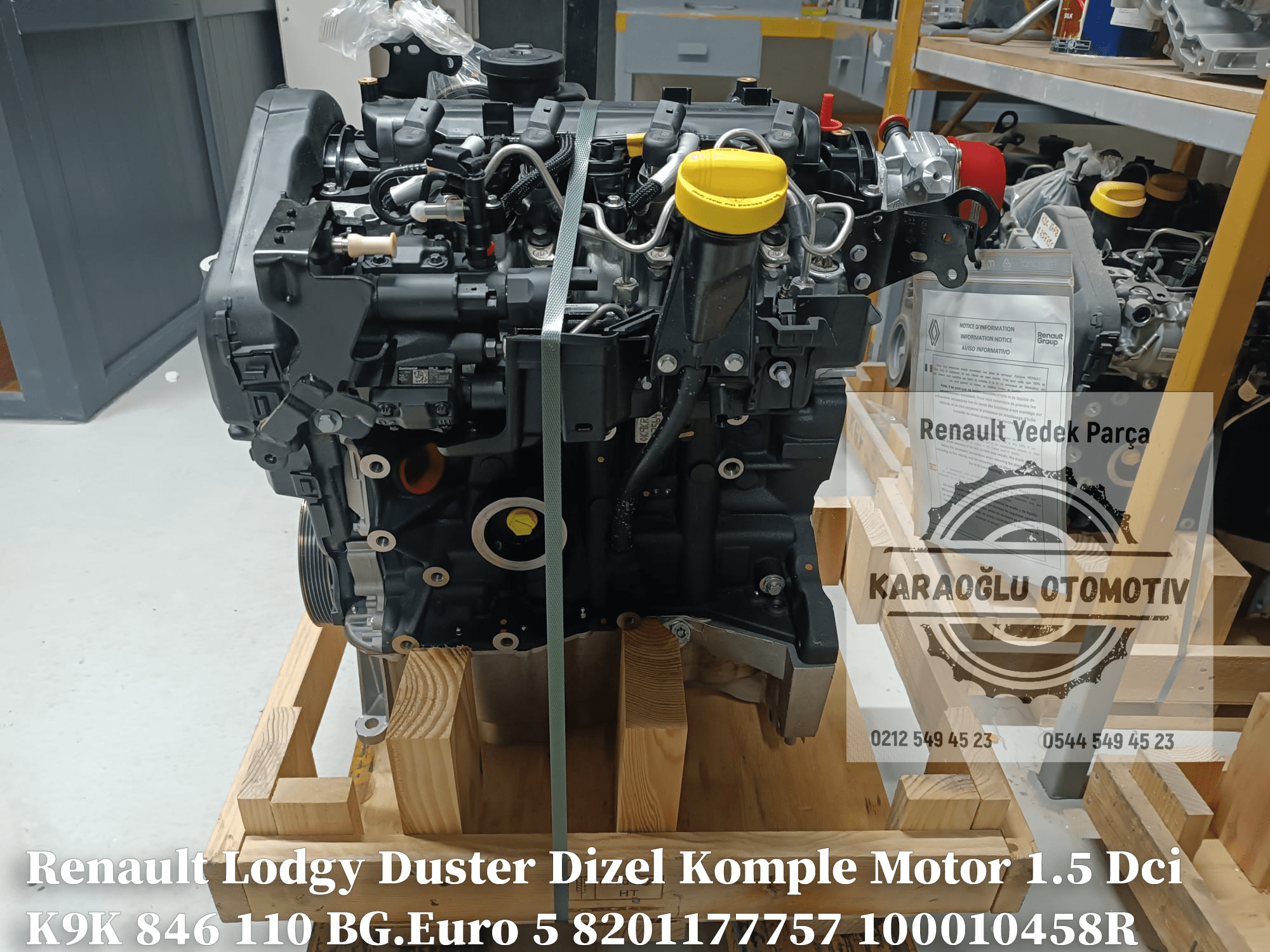 8201177757 100010458R Lodgy Duster Dizel Komple Motor 1.5 Dci K9K 846 110 BG.Euro 5 - Görsel 5