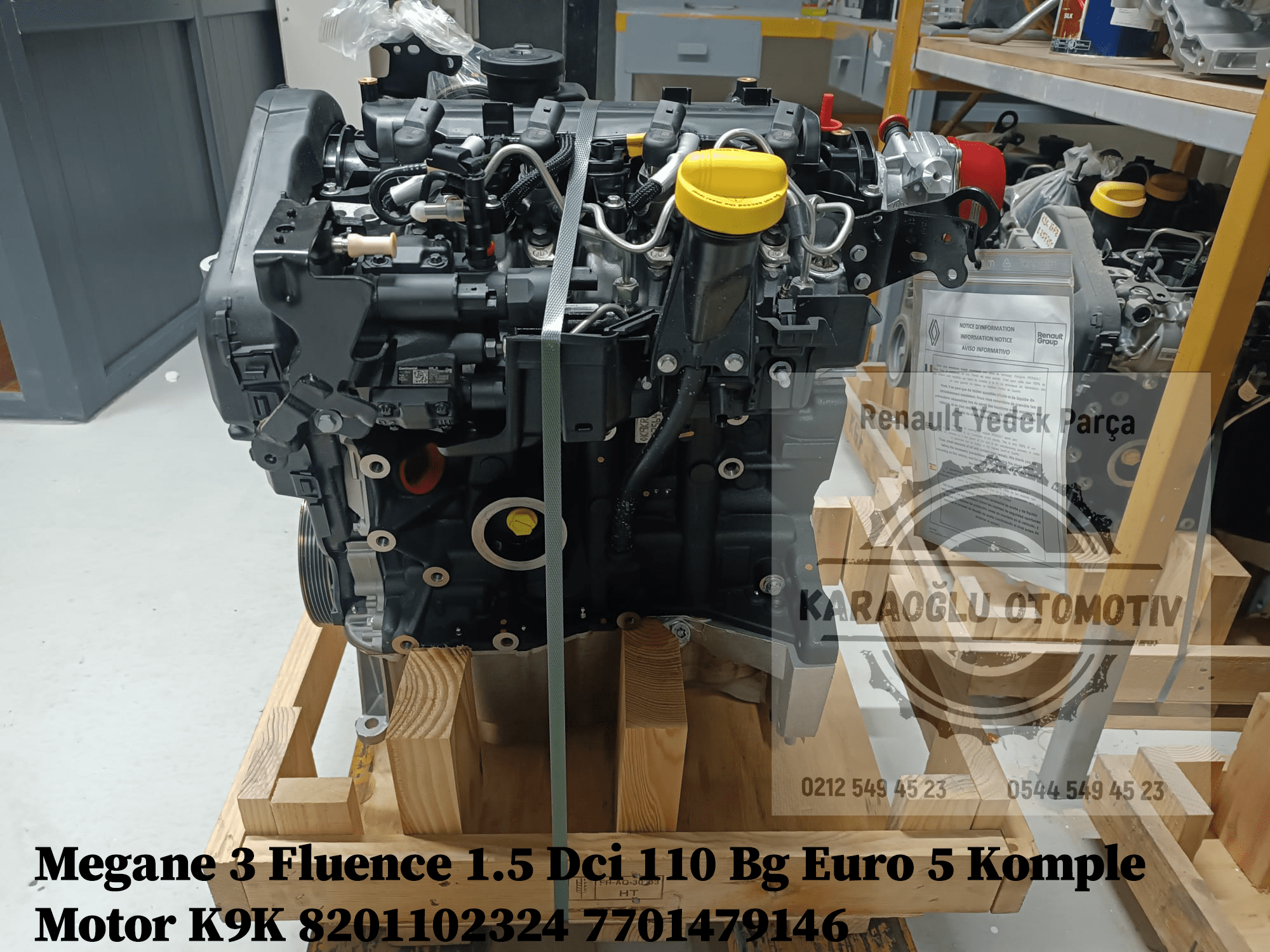 8201102324 7701479146 Megane III Fluence 1.5 Dci 110 Bg Euro 5 Komple Motor K9K 846 - Görsel 5