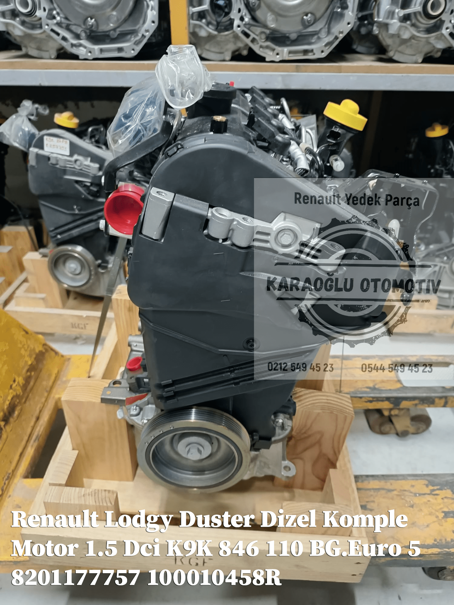8201177757 100010458R Lodgy Duster Dizel Komple Motor 1.5 Dci K9K 846 110 BG.Euro 5 - Görsel 2