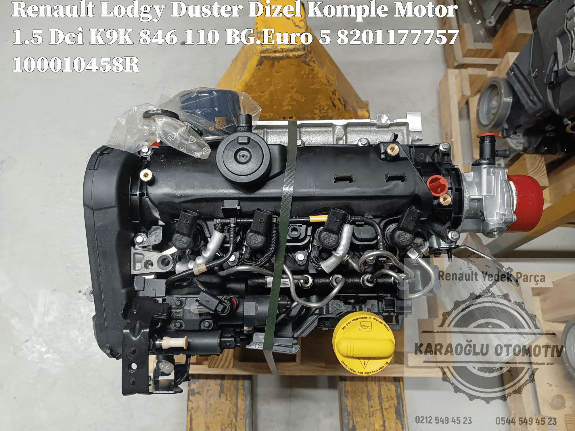 8201177757 100010458R Lodgy Duster Dizel Komple Motor 1.5 Dci K9K 846 110 BG.Euro 5 - Görsel 3