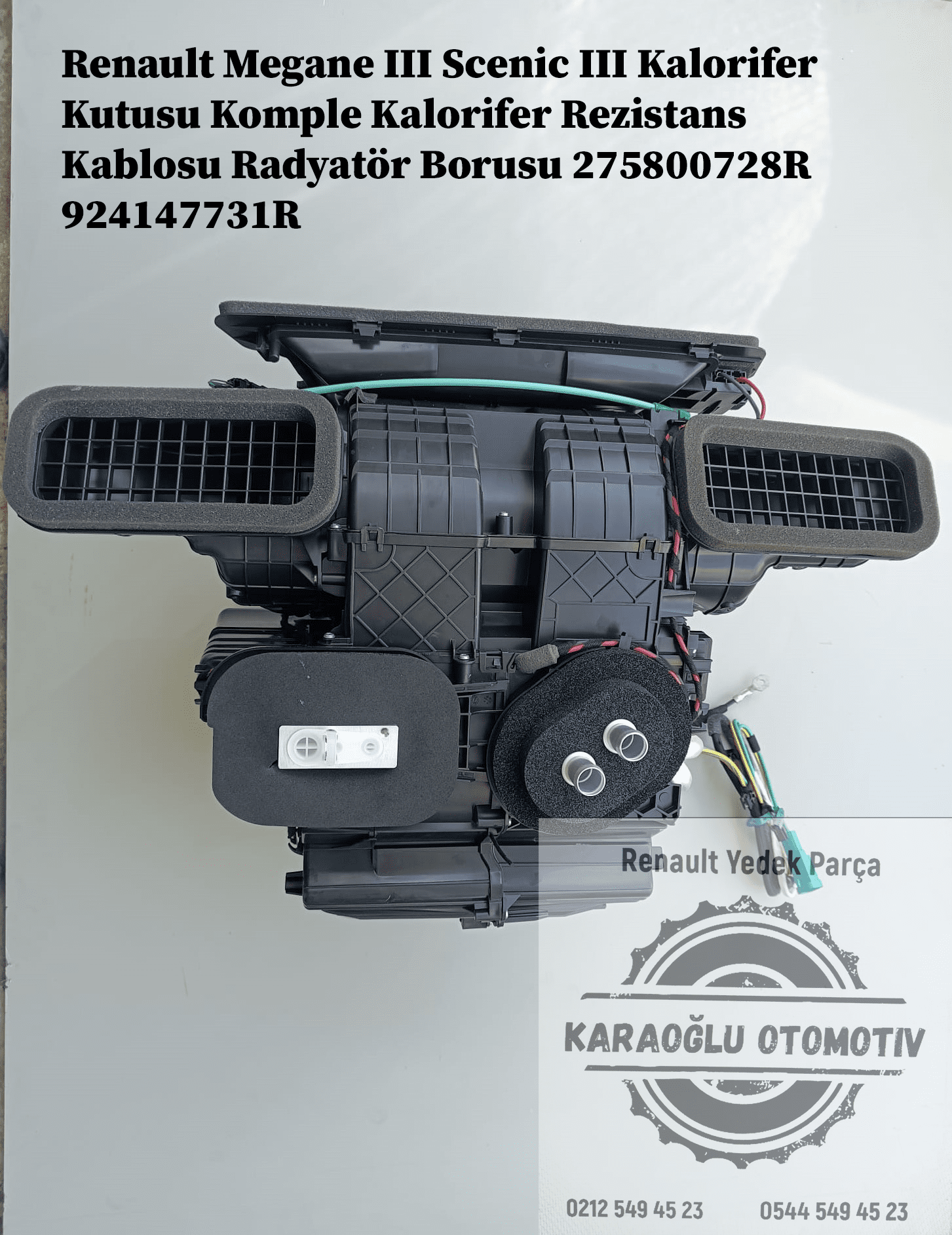275800728R 924147731R Renault Megane 3 Scenic 3 Trafic 3 1.6 Dci Kalorifer Kutusu Komple Kalorifer Rezistans Kablosu Radyatör Borusu