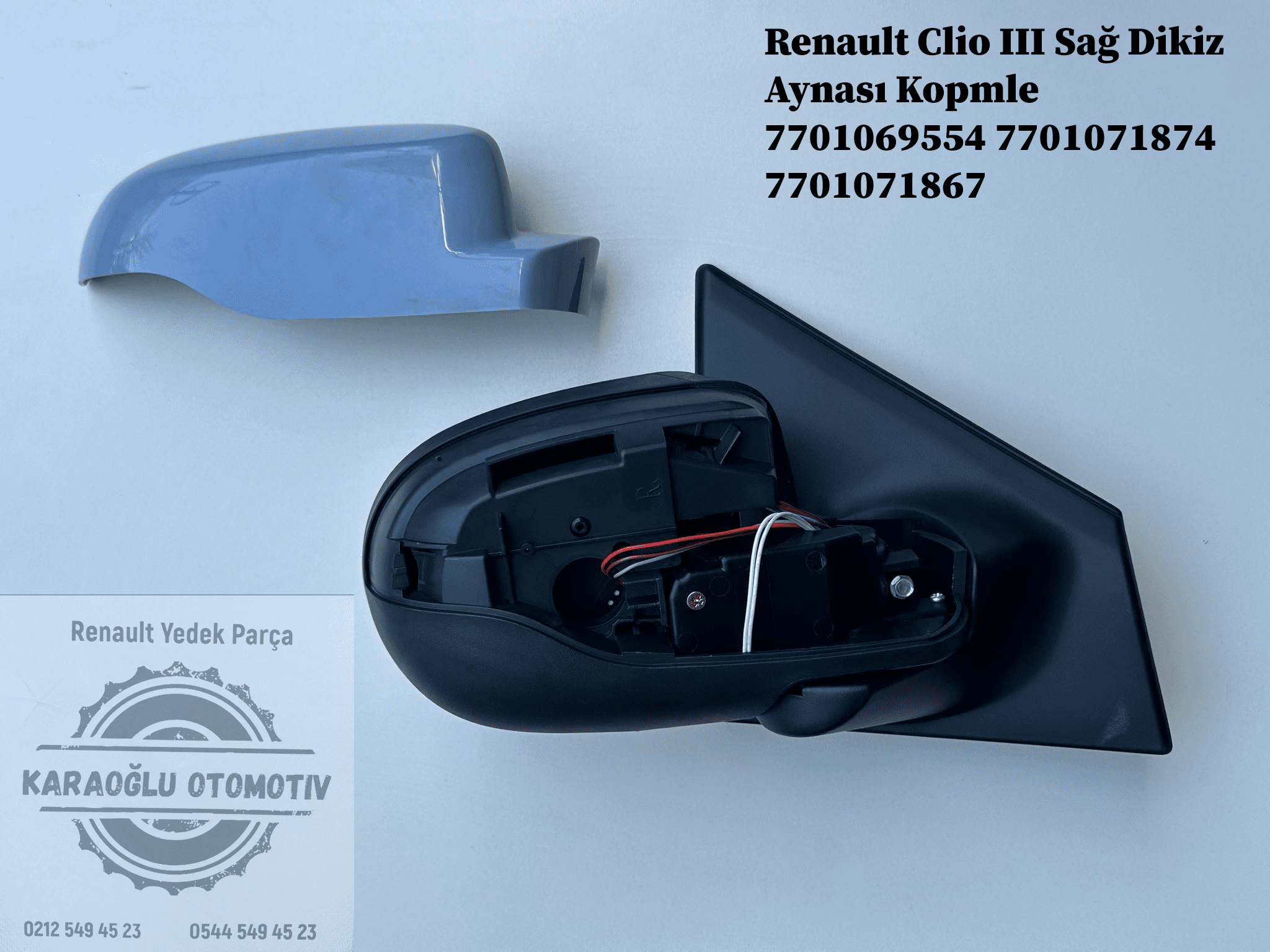 7701069554 7701071874 7701071867 Renault Clio 3 Sağ Dikiz Aynası Elektrikli Katlanır Kopmle - Görsel 2