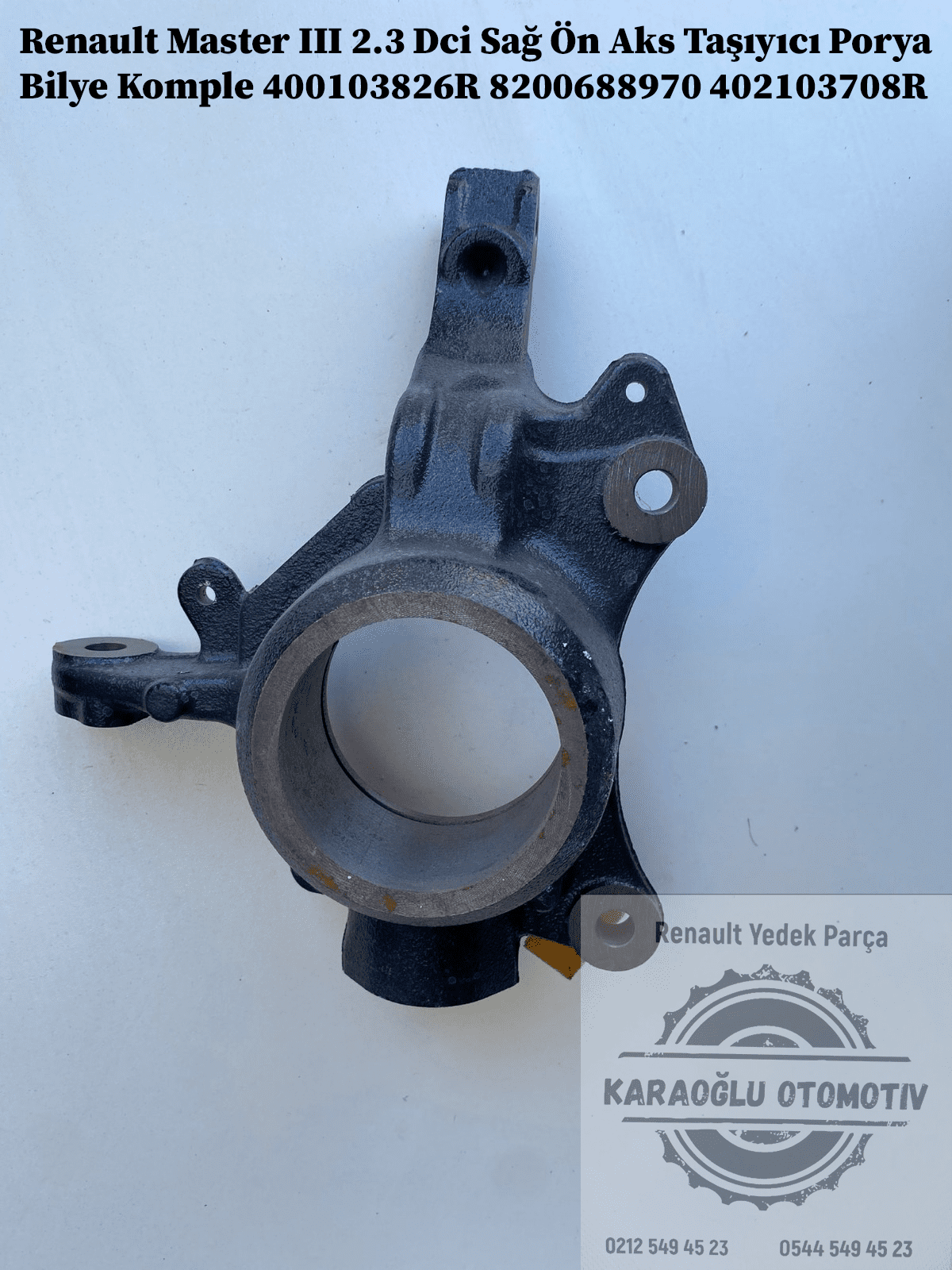 400103826R 8200688970 402103708R Renault Master 3 2.3 Dci Sağ Ön Aks Taşıyıcı Porya Bilye Komple - Görsel 2