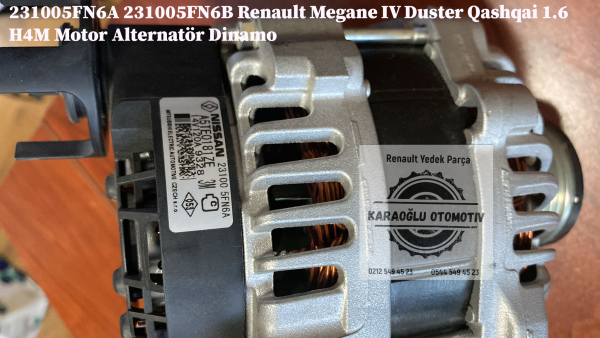 Renault Megane IV Duster Qashqai 1.6 H4M Motor Alternatör Dinamo 231005FN6A 231005FN6B