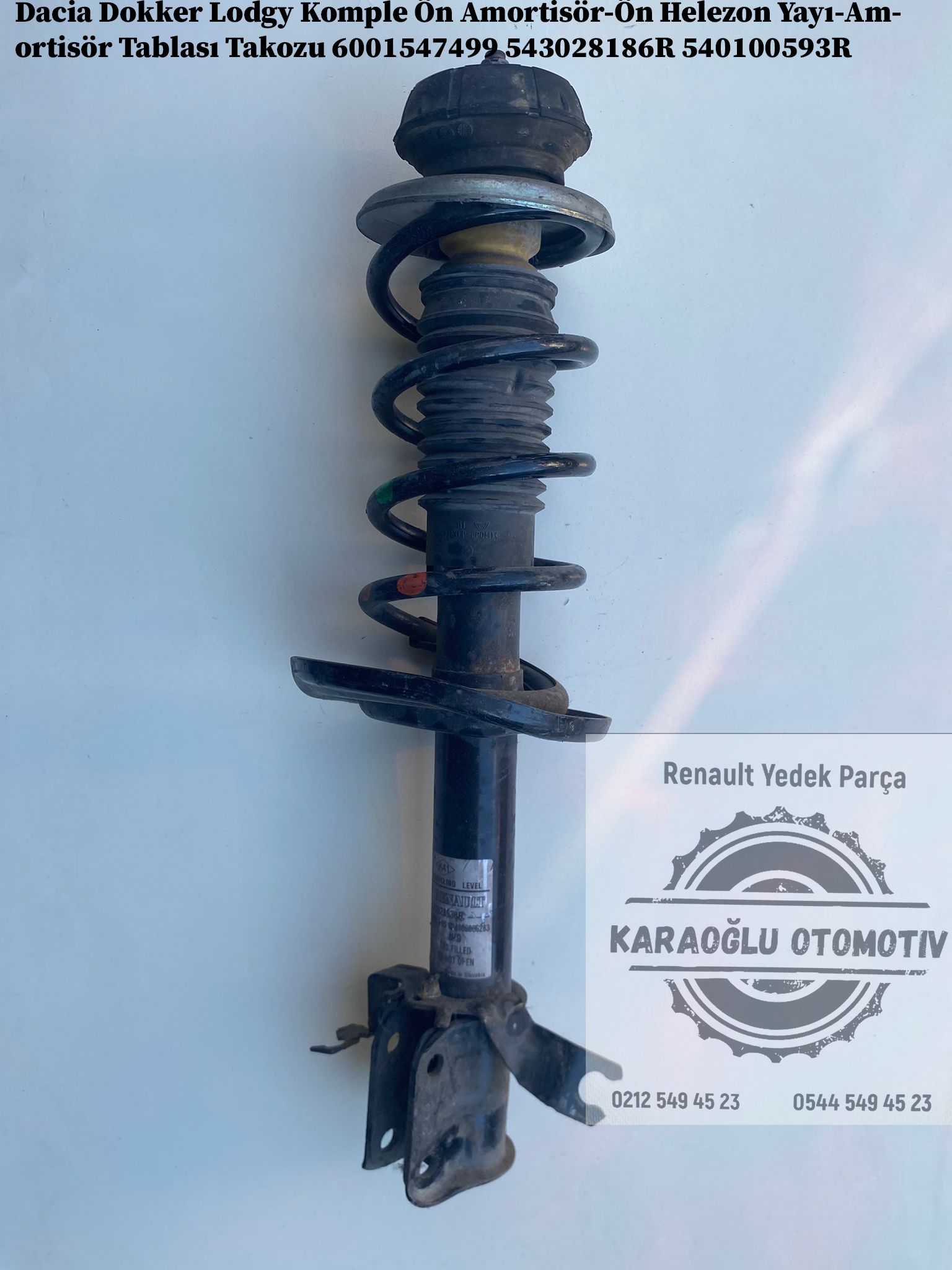 6001547499 543028186R 540100593R Dacia Dokker Lodgy Komple Ön Amortisör-Ön Helezon Yayı-Amortisör Tablası Takozu - Görsel 2