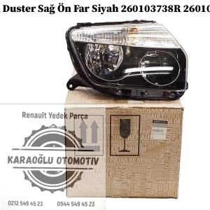 260103738R 260101891R Dacia Duster Sağ Ön Far Siyah