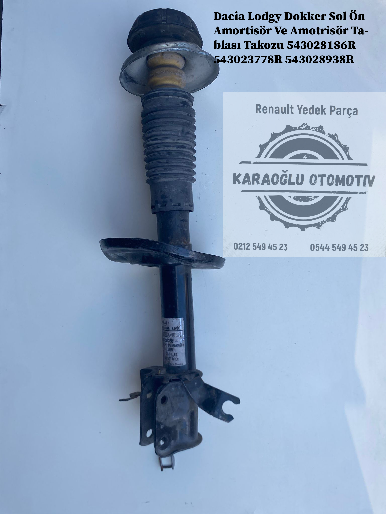 543028938R 543028186R 543023778R Dacia Lodgy Dokker Sol Ön Amortisör Ve Amortisör Tablası Takozu - Görsel 2
