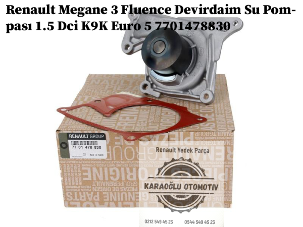 Renault Megane 3 Fluence Devirdaim Su Pompası 1.5 Dci K9K Euro 5 7701478830