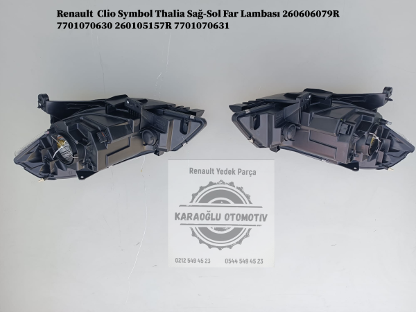260606079R 7701070630 260105157R 7701070631 Renault Clio Symbol Thalia Sağ-Sol Far Lambası - Görsel 2