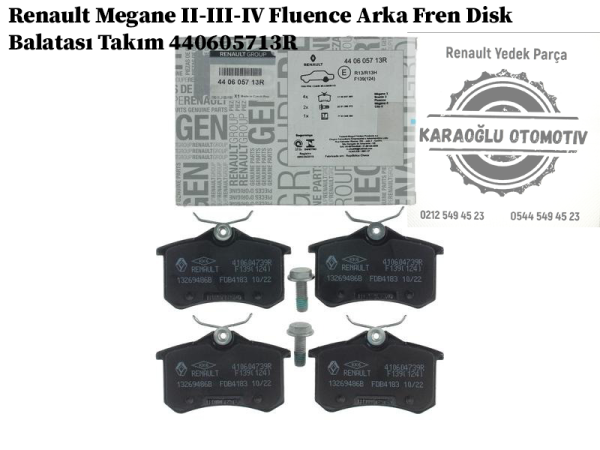 440605713R Renault Megane 2-3-4 Fluence Arka Fren Disk Balatası Takım