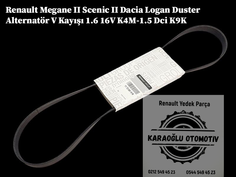 117205191R Renault Megane 2 Scenic 2 Dacia Logan Duster Alternatör V Kayışı 1.6 16V K4M-1.5 Dci K9K