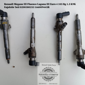 8200380253 166009445R Renault Megane 3 Fluence Laguna 3 Euro 4 105 Bg 1.5 K9K Enjektör Seti