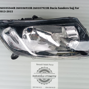 260105344R 260106933R 260107923R Dacia Sandero Sağ Far 2013-2015