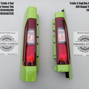 Trafic 3 Sağ Sol Dış Stop Yuvası Tek -Çift Bagaj 781407908R 265504656R 781414520R 265556737R