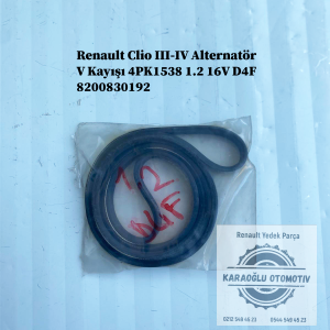 8200830192 Renault Clio III-IV Alternatör V Kayışı 4PK1538 1.2 16V D4F