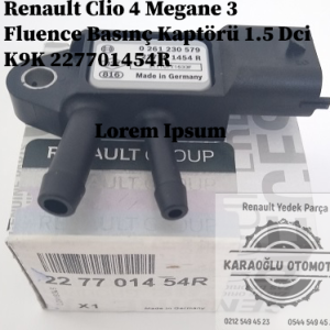 227701454R Renault Clio 4 Megane 3 Fluence Basınç Kaptörü 1.5 Dci K9K
