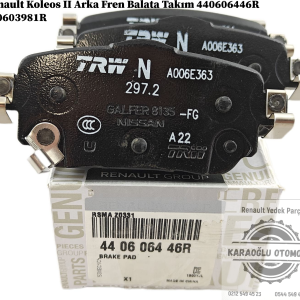 440606446R 440603981R Renault Koleos II Arka Fren Balata Takım
