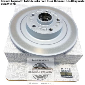 432027112R Renault Laguna III Latitute Arka Fren Diski Rulmanlı Abs Okuyuculu