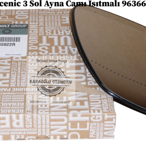 963665922R Renault Scenic 3 Sol Ayna Camı Isıtmalı
