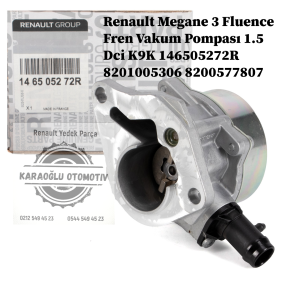 146505272R 8201005306 8200577807 Renault Megane 3 Fluence Fren Vakum Pompası 1.5 Dci K9K