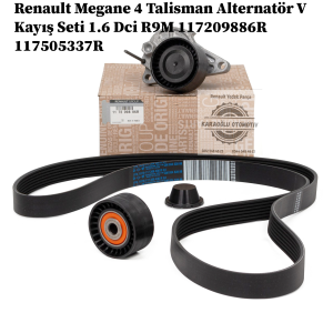 117209886R 117505337R Renault Megane 4 Talisman Alternatör V Kayış Seti 1.6 Dci R9M