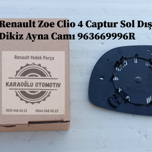 963669996R Renault Zoe Clio 4 Captur Sol Dış Dikiz Ayna Camı
