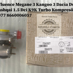 7701479077 8660006057 Renault Fluence Megane 3 Kangoo 3 Dacia Duster Nissan Qashqai 1.5 Dci K9K Turbo Kompresörü